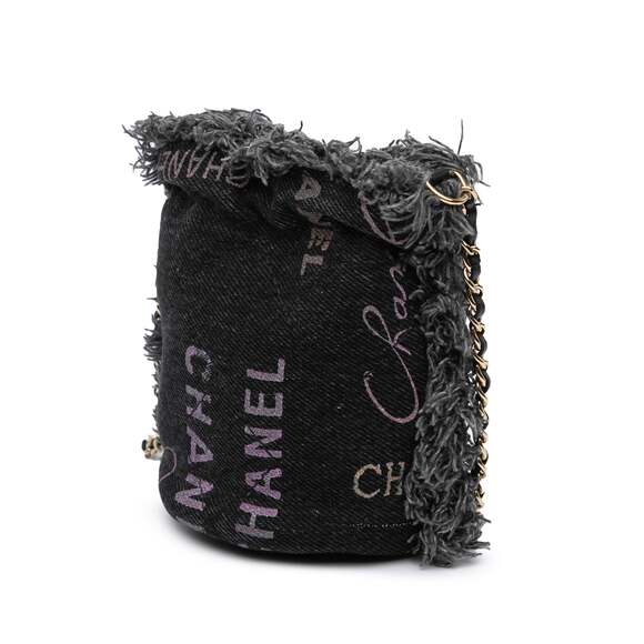 Chanel Denim Mood Chain Bucket Bag Logo #221648C24B - Picture 2 of 8